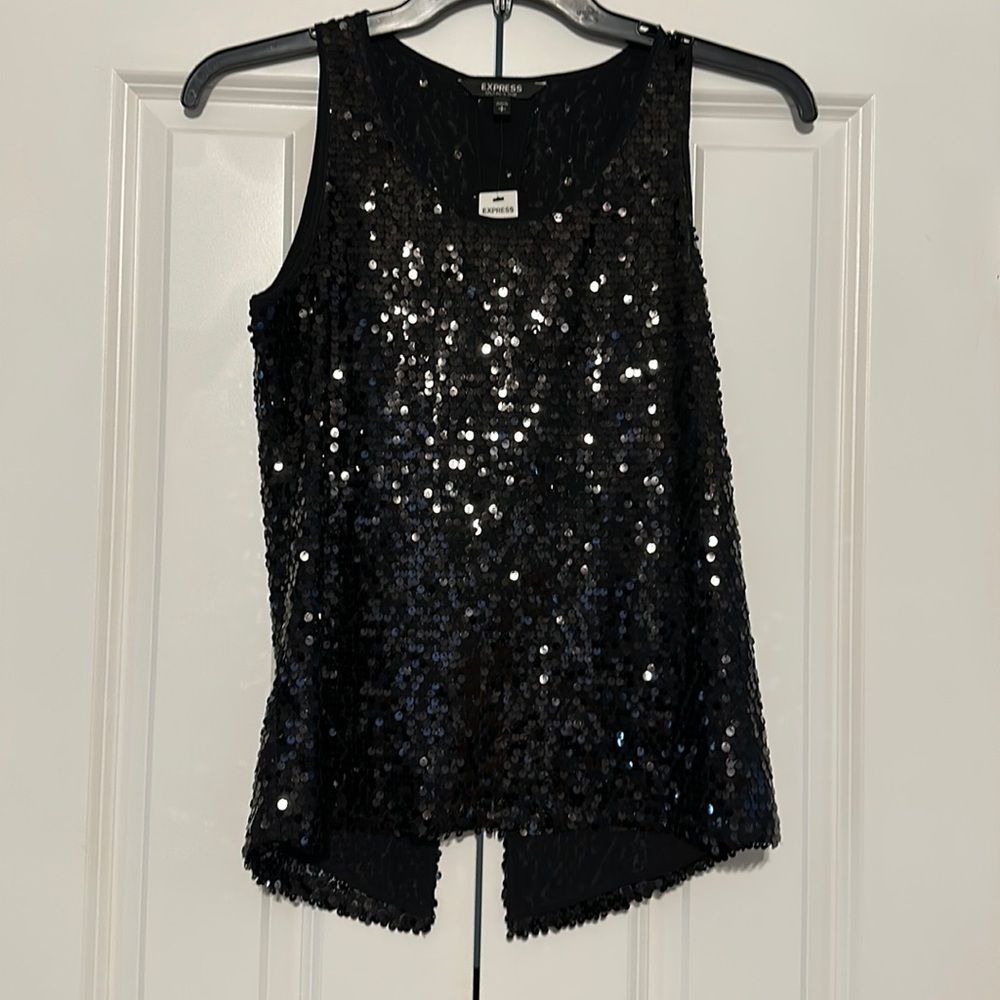 NWT Express black sequins tank top size‎ Small